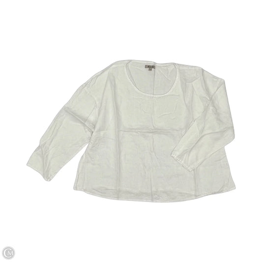 Blouse Long Sleeve By Flax In White, Size: L