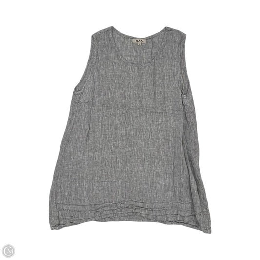 Blouse Sleeveless By Flax In Grey, Size: L