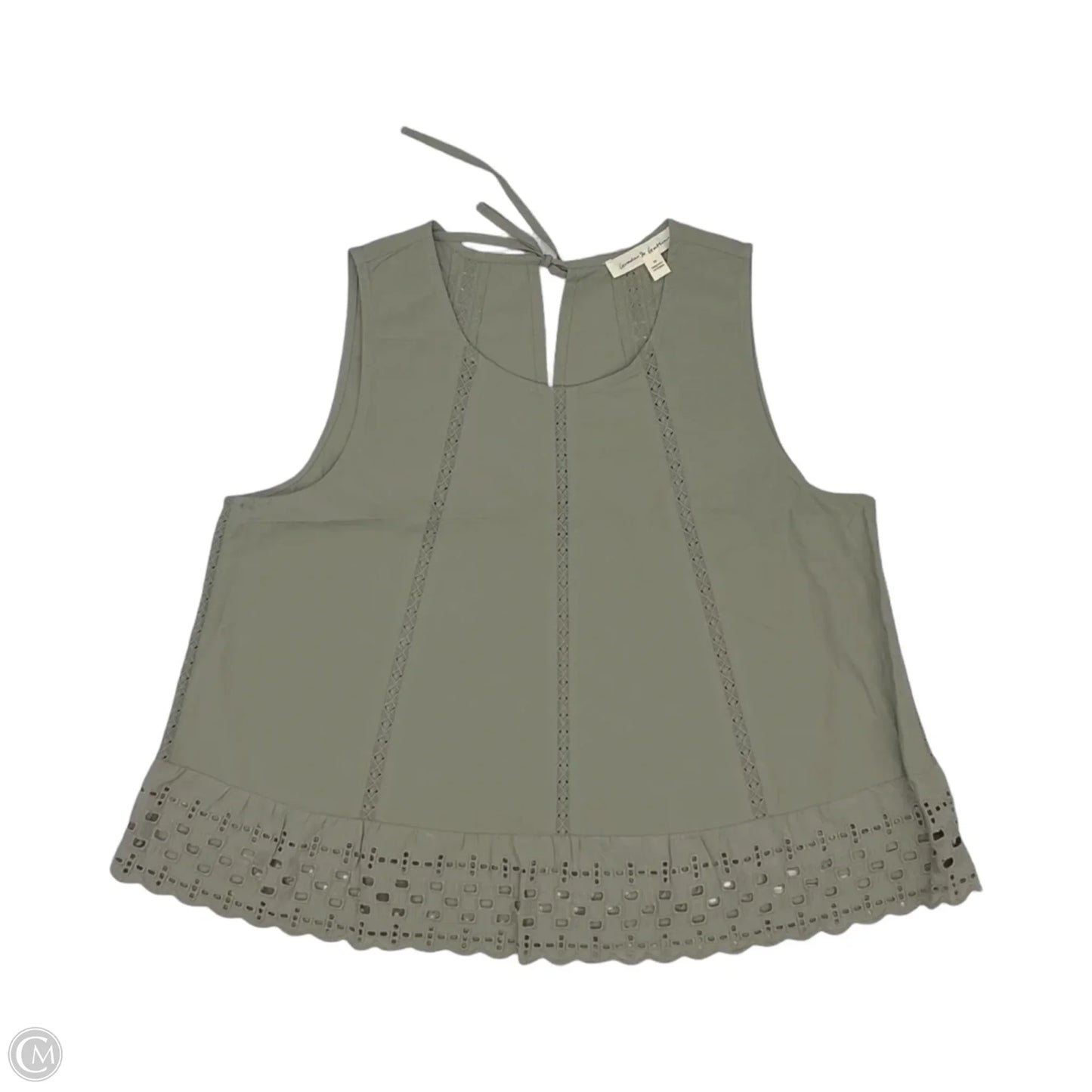 Blouse Sleeveless By Grade & Gather In Green, Size: M