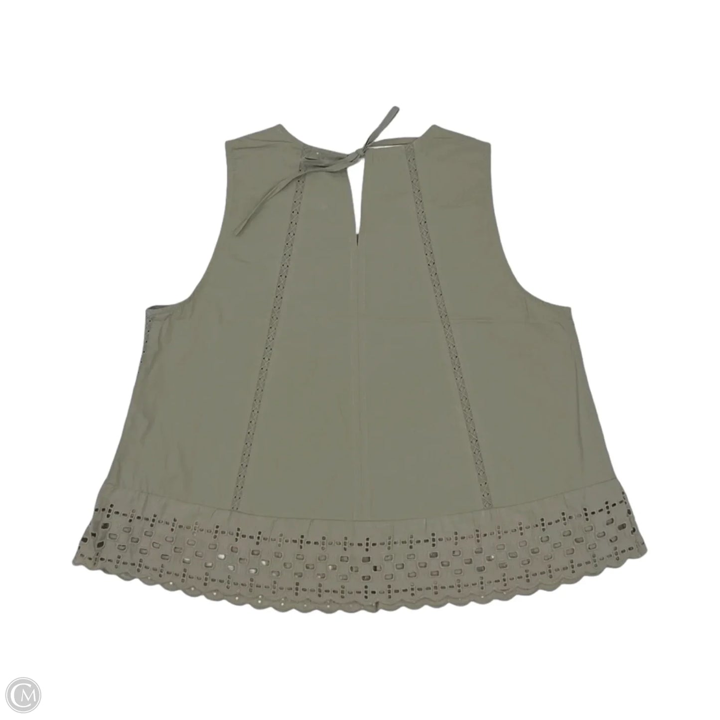Blouse Sleeveless By Grade & Gather In Green, Size: M