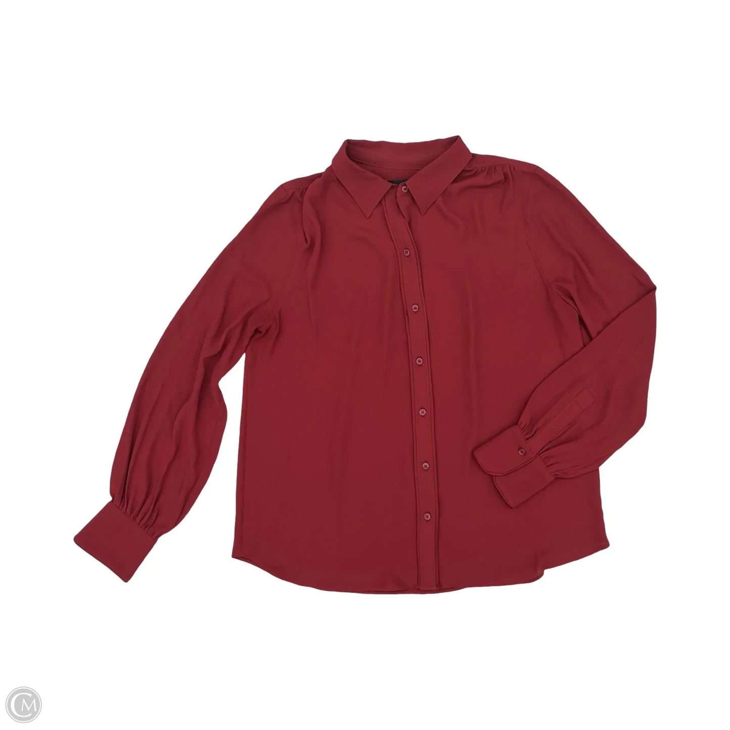 Blouse Long Sleeve By White House Black Market In Red, Size: M
