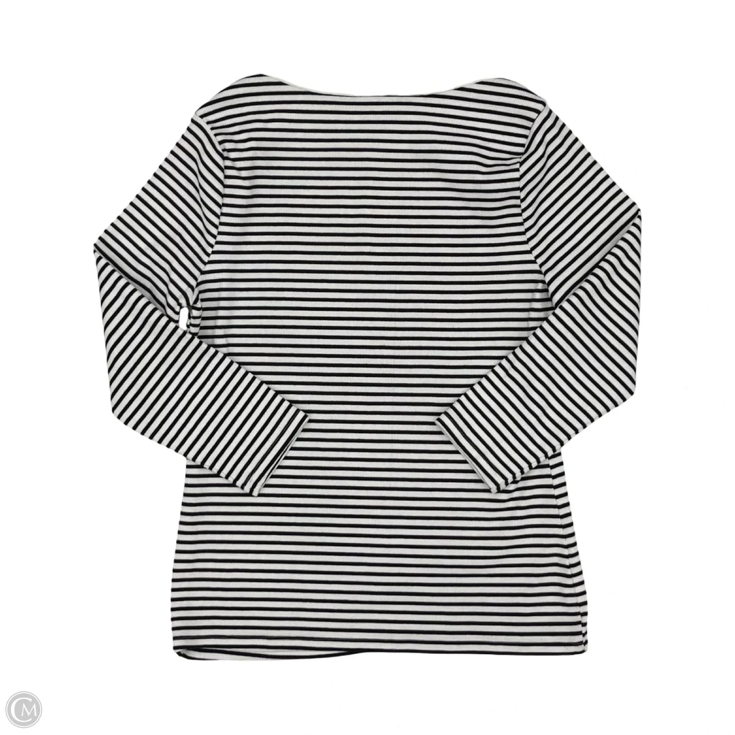 Top 3/4 Sleeve By White House Black Market In Black & White, Size: M