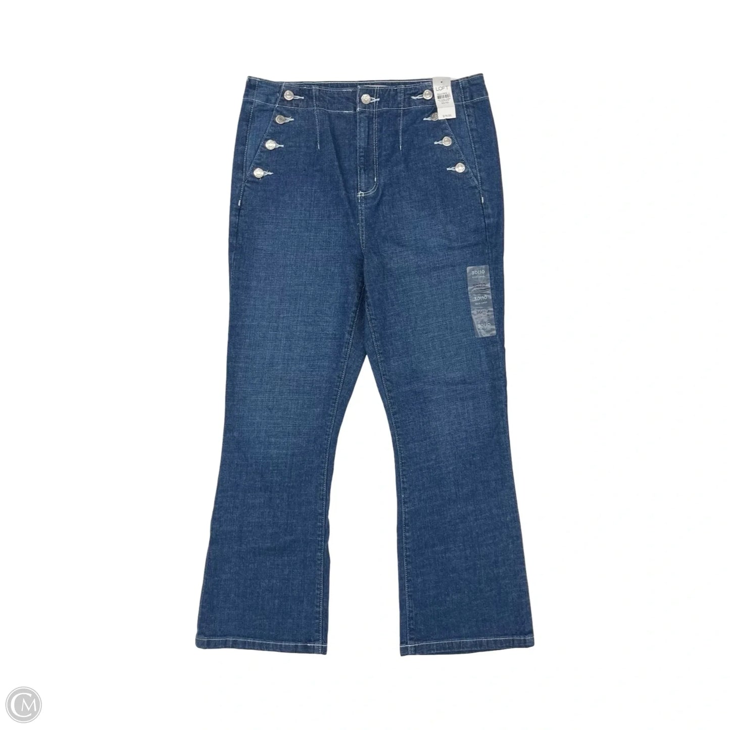 Jeans Straight By Loft In Blue Denim, Size: 10