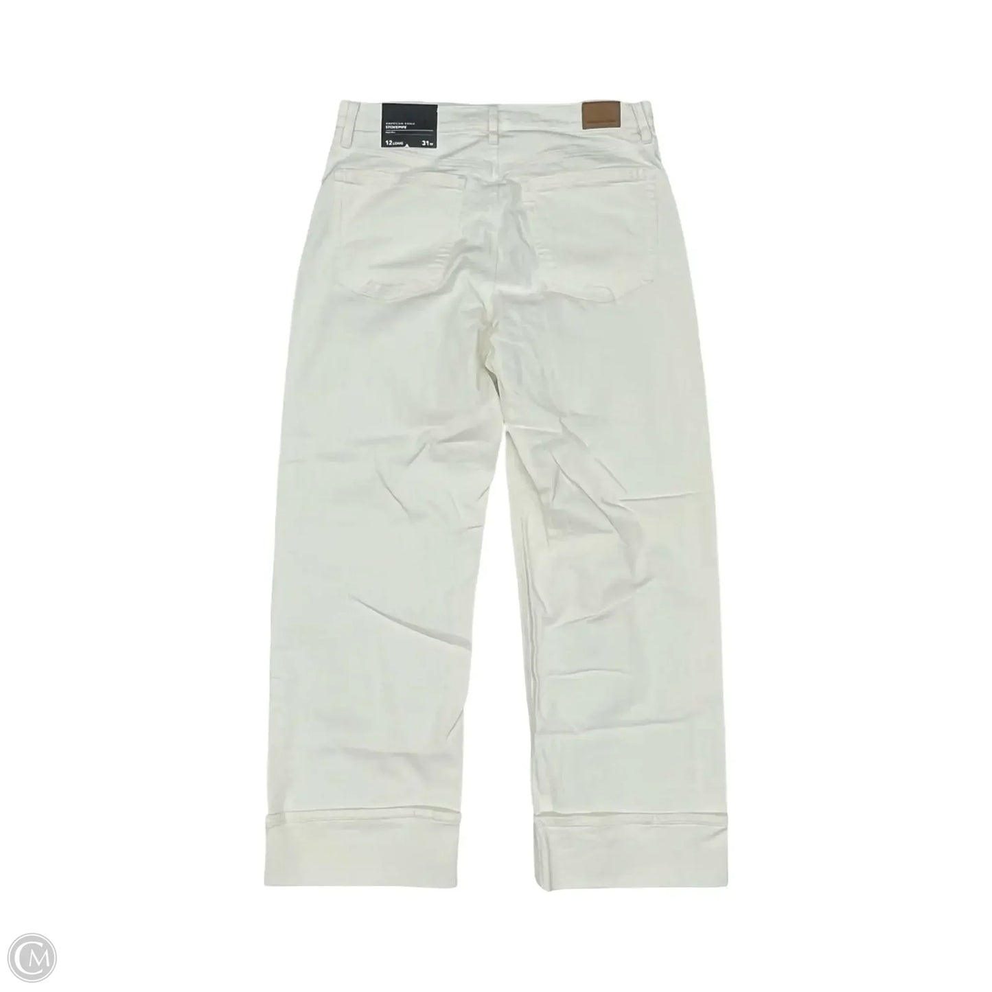 Jeans Wide Leg By American Eagle In White Denim, Size: 12l