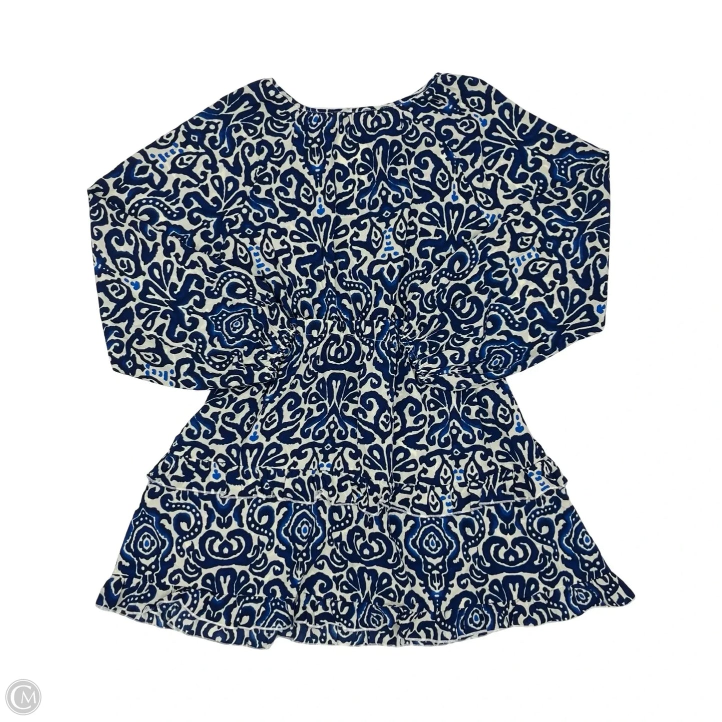 Dress Party Short By Clothes Mentor In Blue & Cream, Size: S