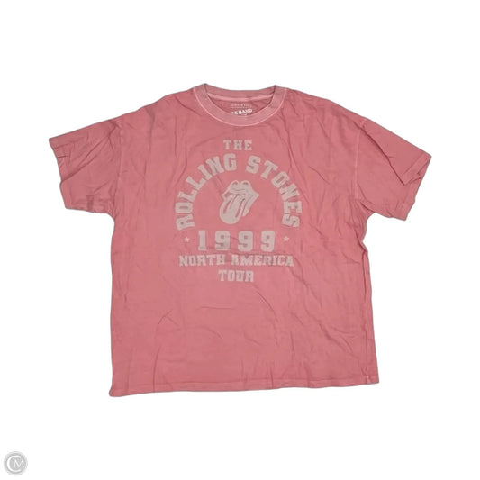 Top Short Sleeve By American Eagle In Pink, Size: L