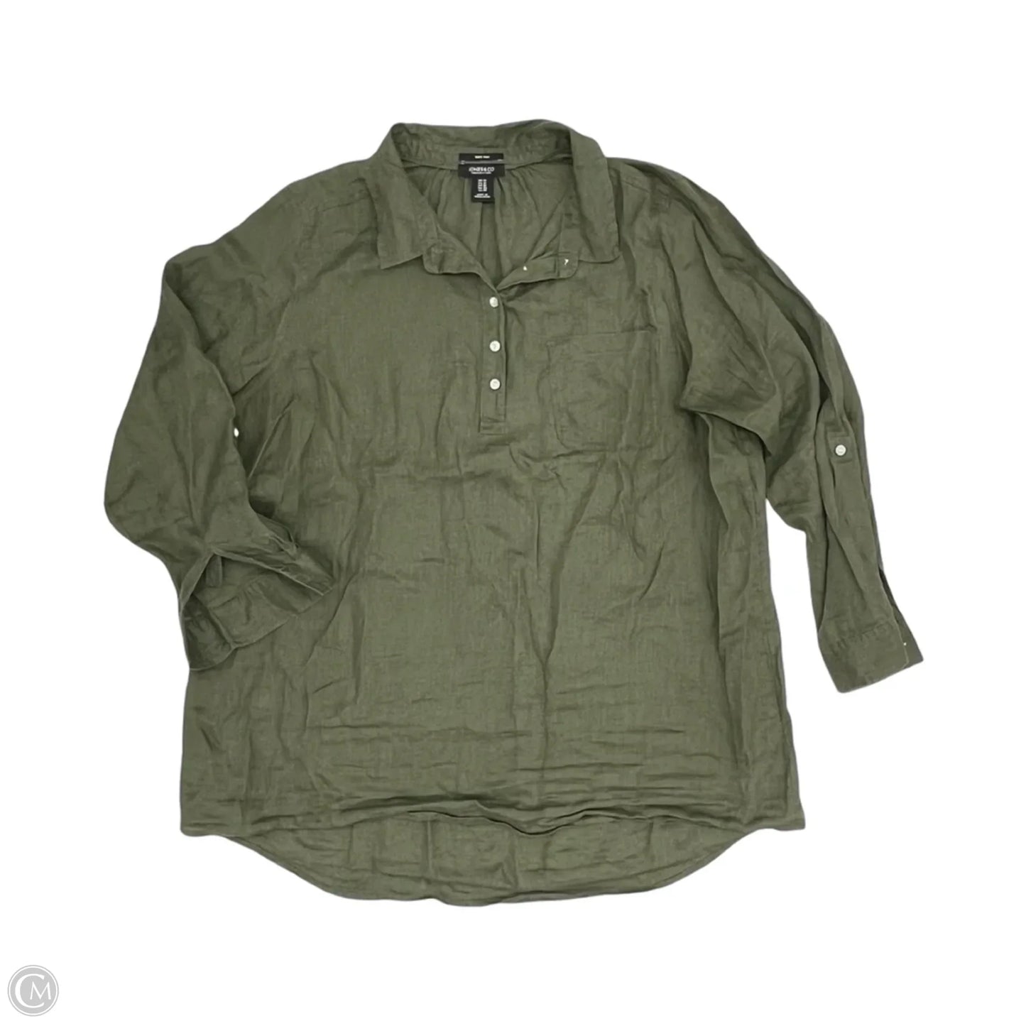 Blouse Long Sleeve By Jones New York In Green, Size: 1x