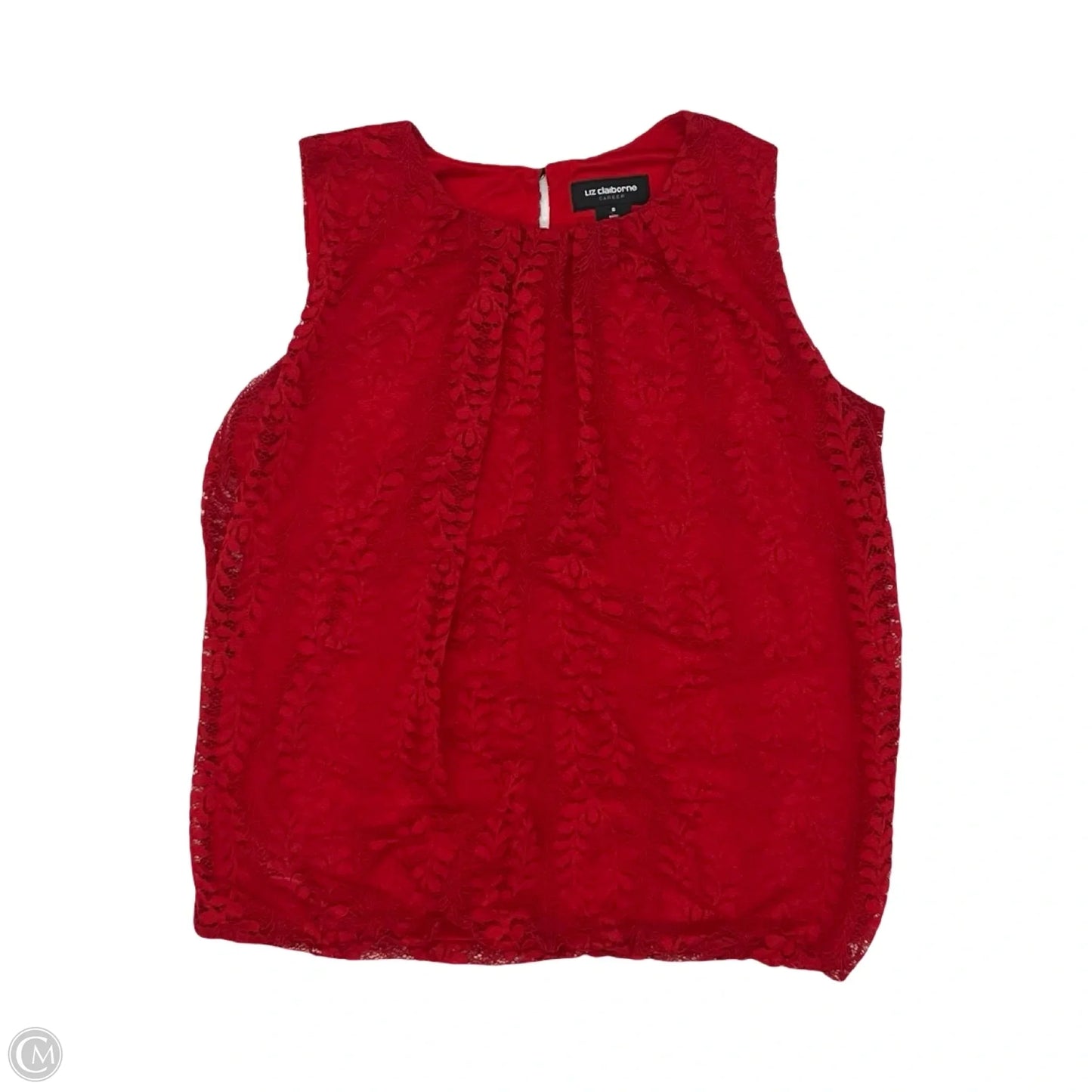 Blouse Sleeveless By Liz Claiborne In Red, Size: S