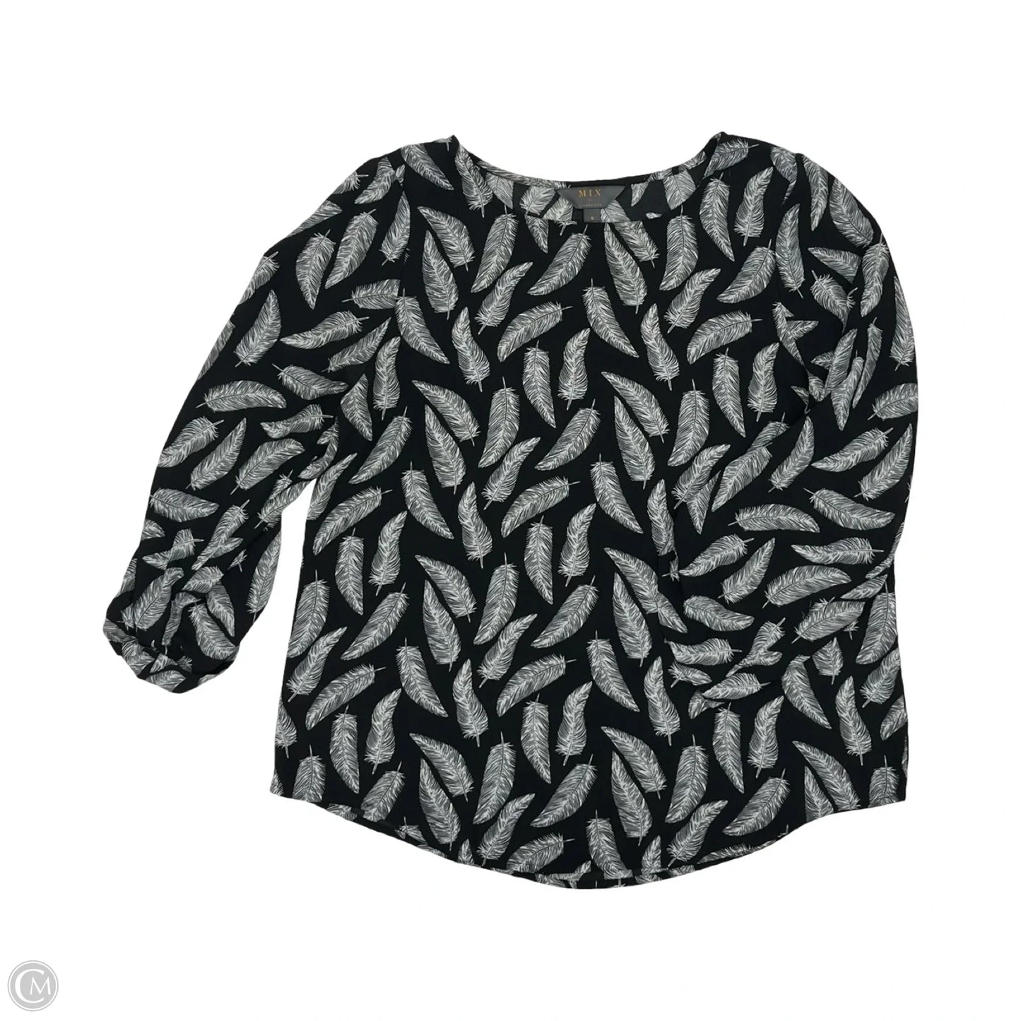 Blouse 3/4 Sleeve By 41 Hawthorn In Black & White, Size: S