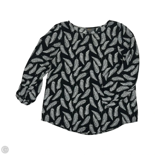 Blouse 3/4 Sleeve By 41 Hawthorn In Black & White, Size: S