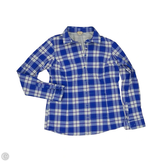 Athletic Top Long Sleeve Collar By Duluth Trading In Blue, Size: S