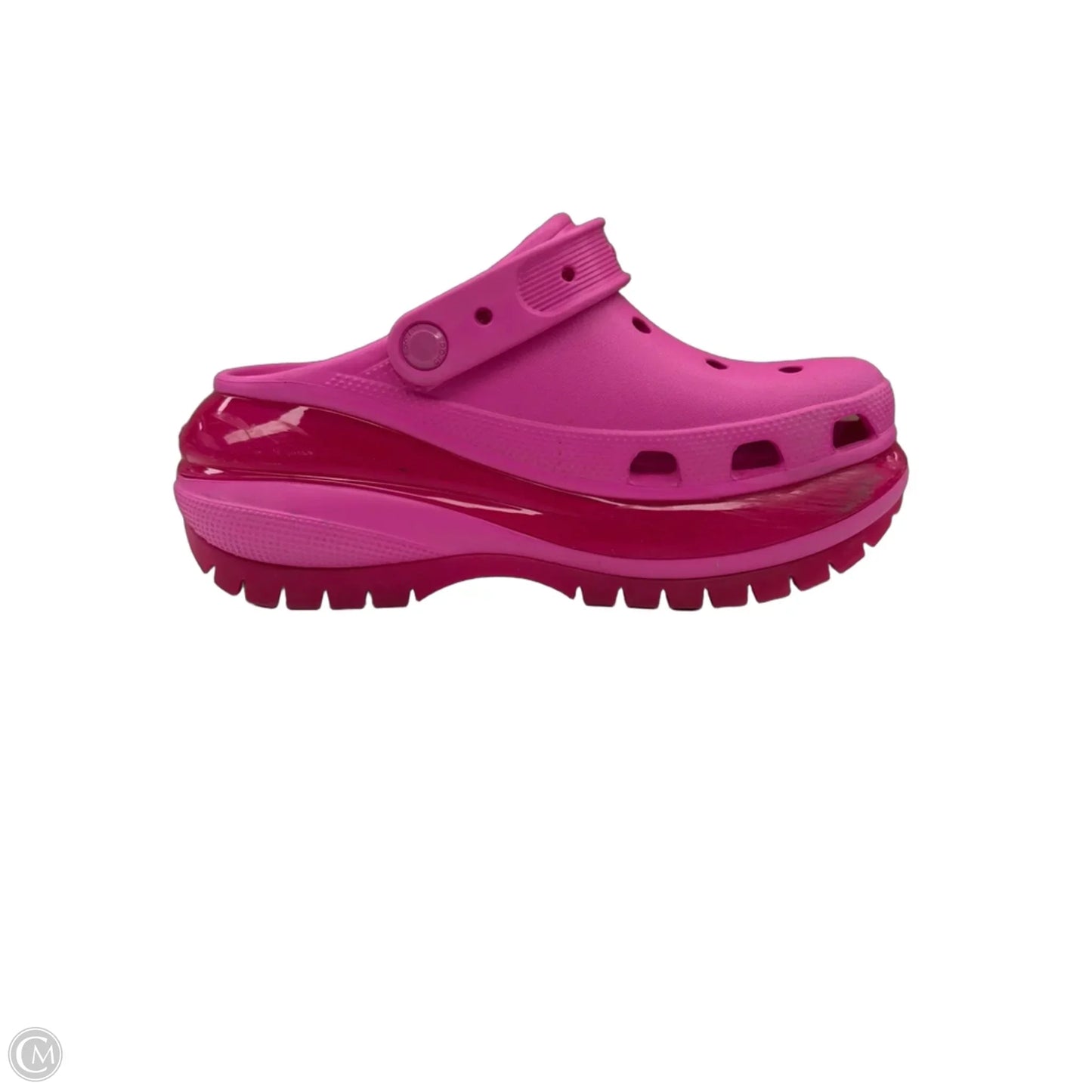 Sandals Heels Platform By Crocs In Pink, Size: 8