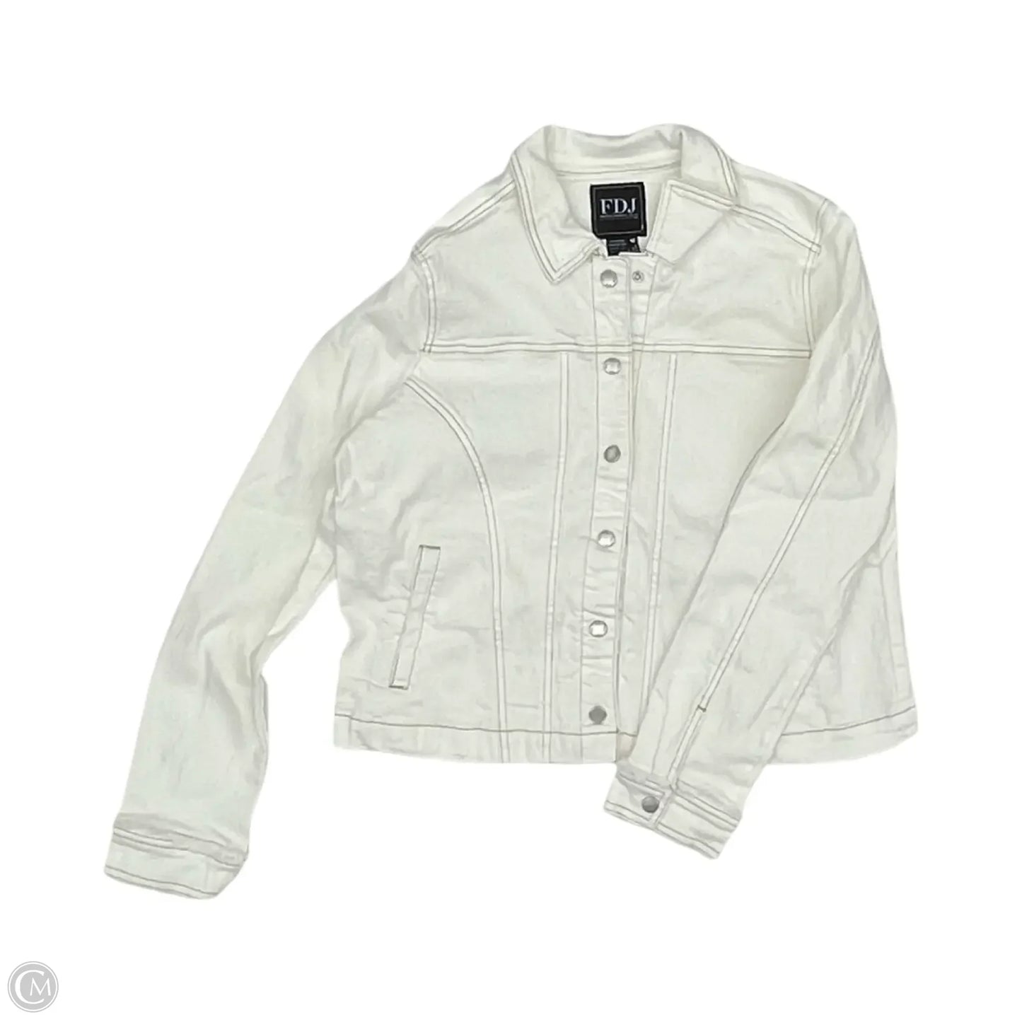 Jacket Denim By French Dressing In White Denim, Size: L