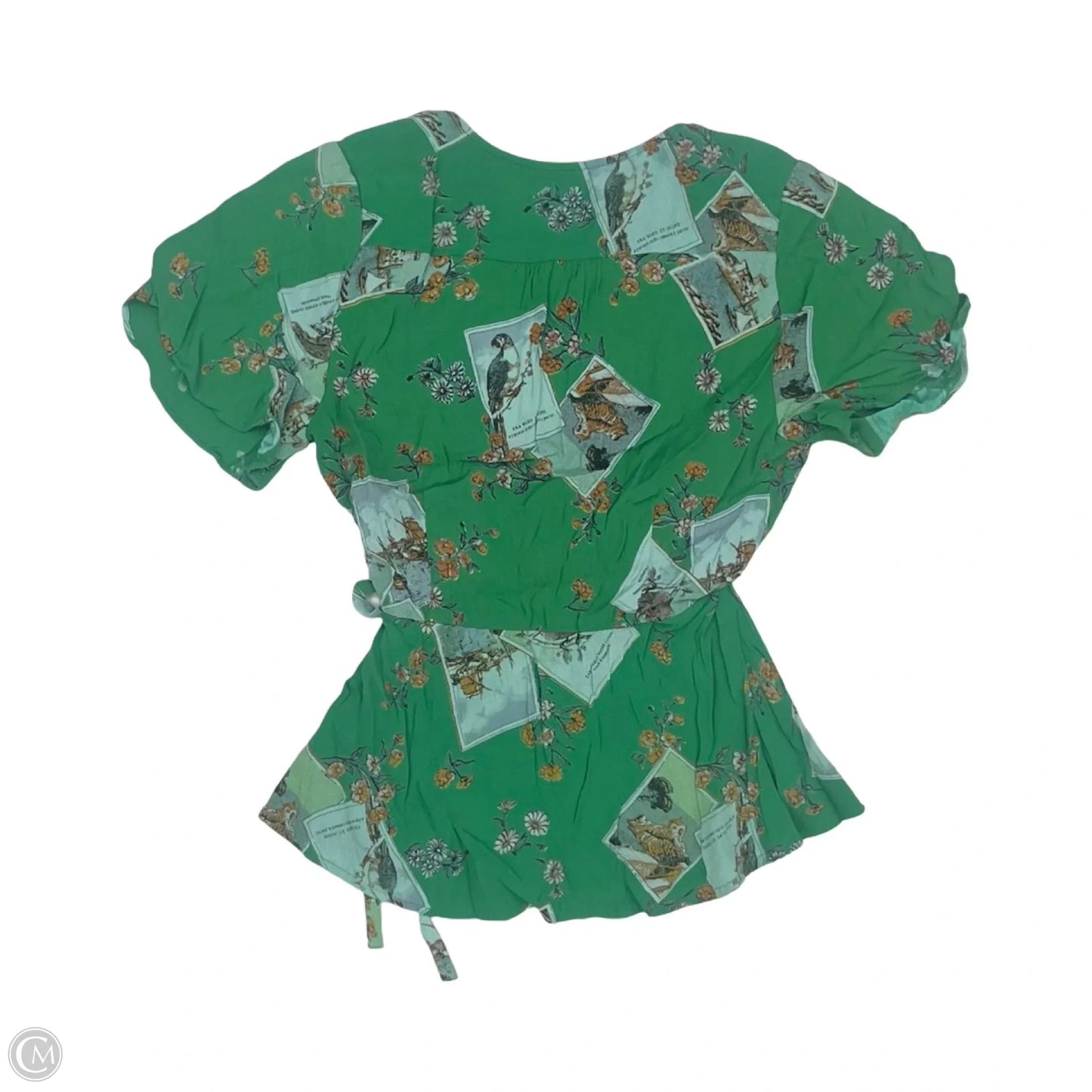 Blouse Short Sleeve By Meadow Rue In Green, Size: Xs