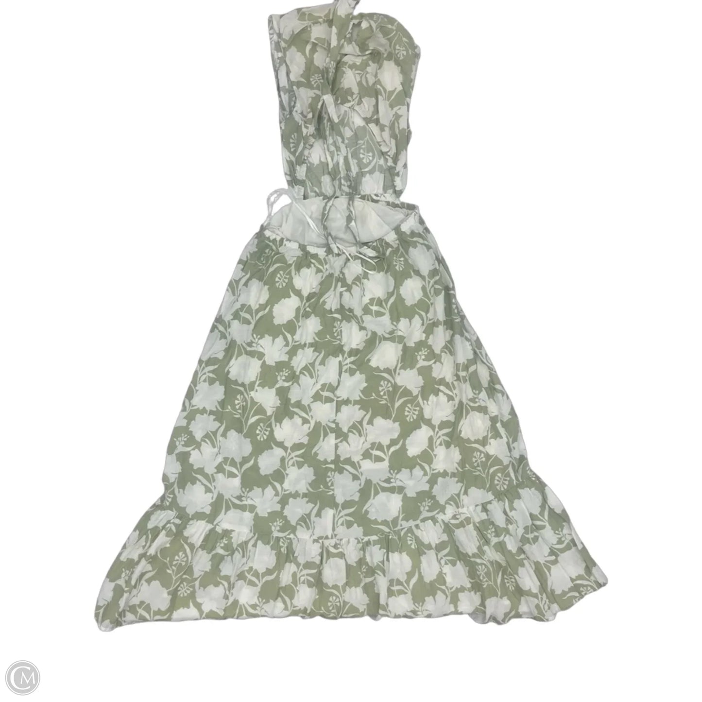 Dress Party Midi By By The River In Cream & Green, Size: L