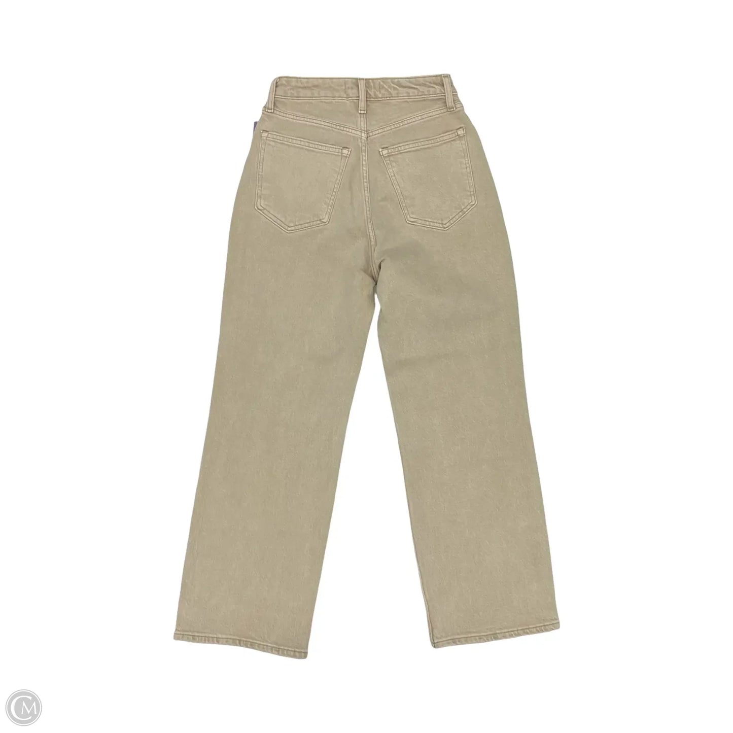 Jeans Straight By Abercrombie And Fitch In Cream Denim, Size: 0