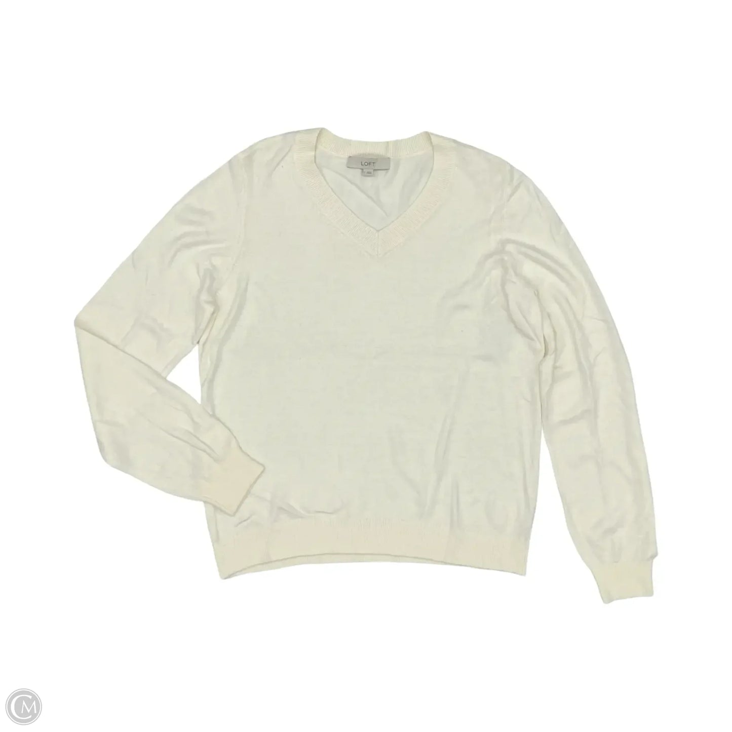 Sweater By Loft In Cream, Size: L