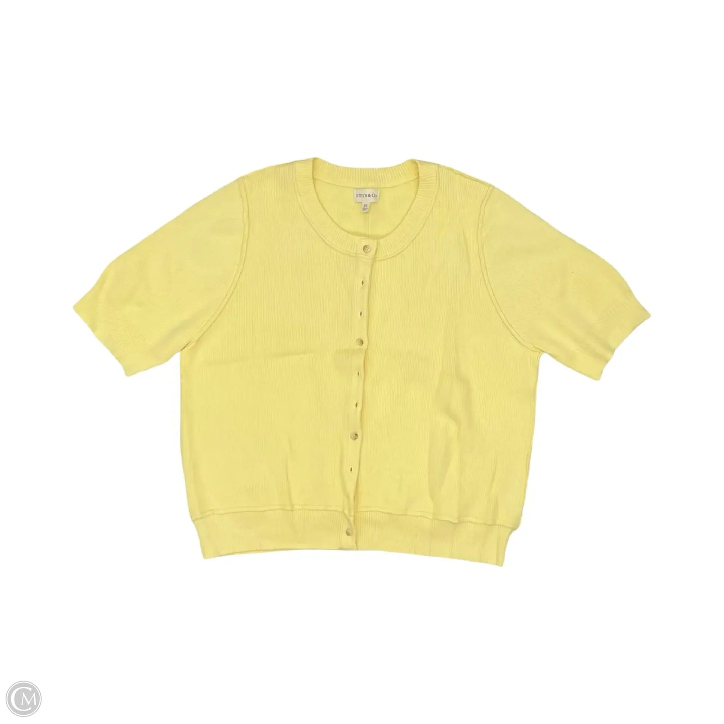 Sweater Cardigan By Clothes Mentor In Yellow, Size: 2x