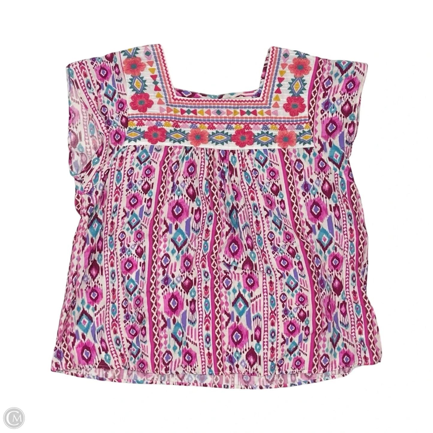 Blouse Short Sleeve By Savanna Jane In Pink, Size: 2x