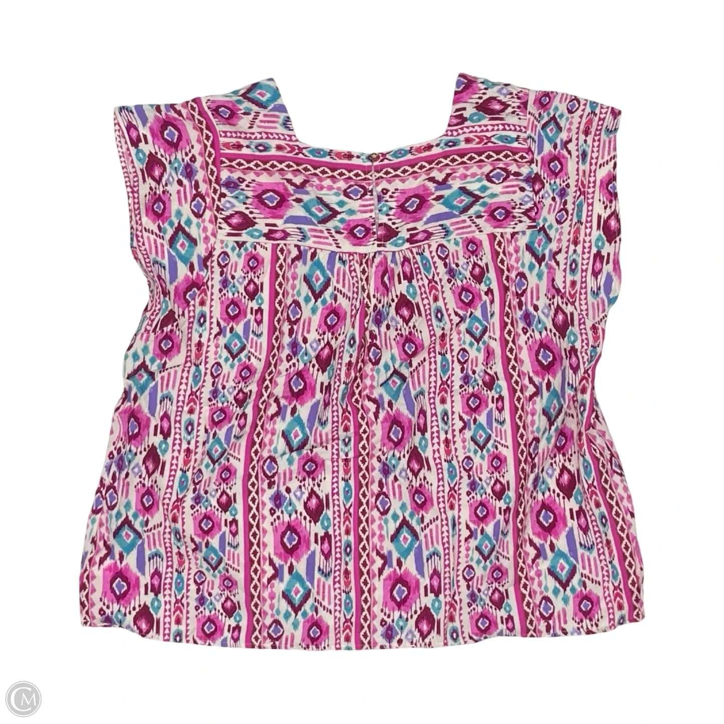 Blouse Short Sleeve By Savanna Jane In Pink, Size: 2x