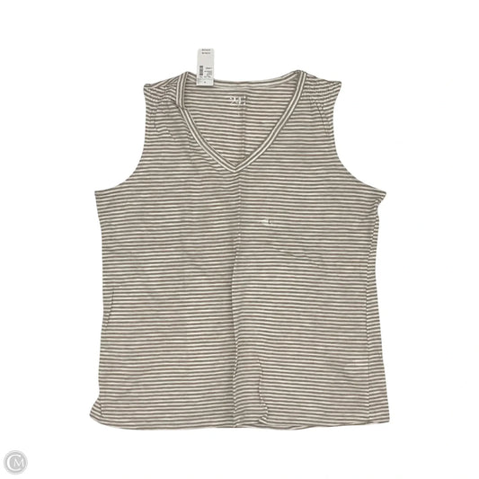Top Sleeveless By Maurices In Tan & White, Size: L