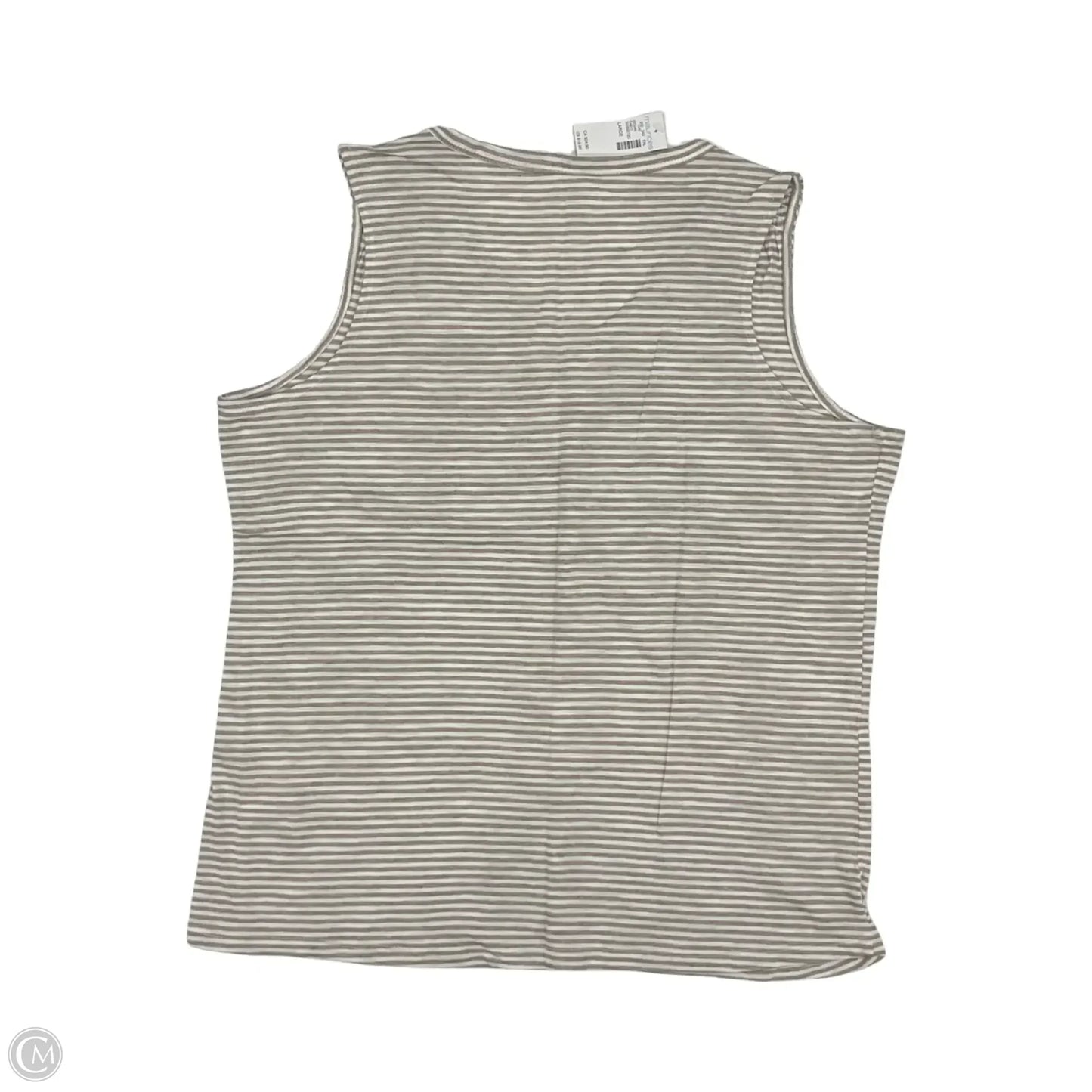Top Sleeveless By Maurices In Tan & White, Size: L
