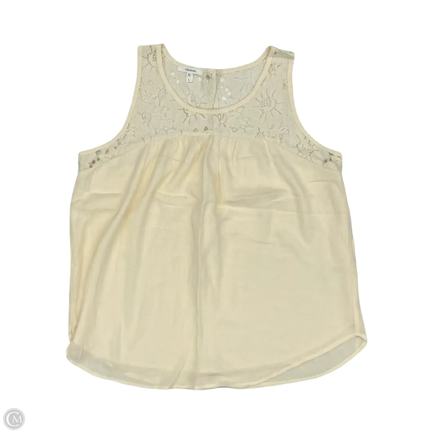 Blouse Sleeveless By Maurices In Cream, Size: L