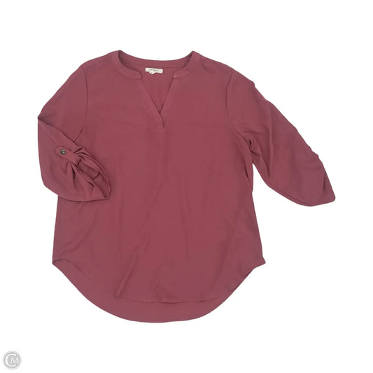 Blouse 3/4 Sleeve By Maurices In Pink, Size: L