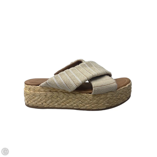 Sandals Heels Wedge By Universal Thread In Tan, Size: 7.5