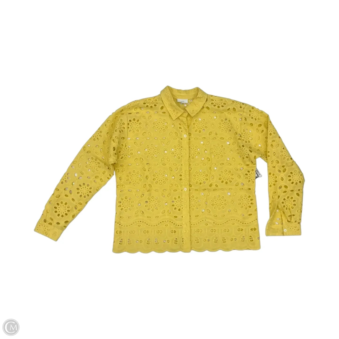 Blouse Long Sleeve By J. Jill In Yellow, Size: S