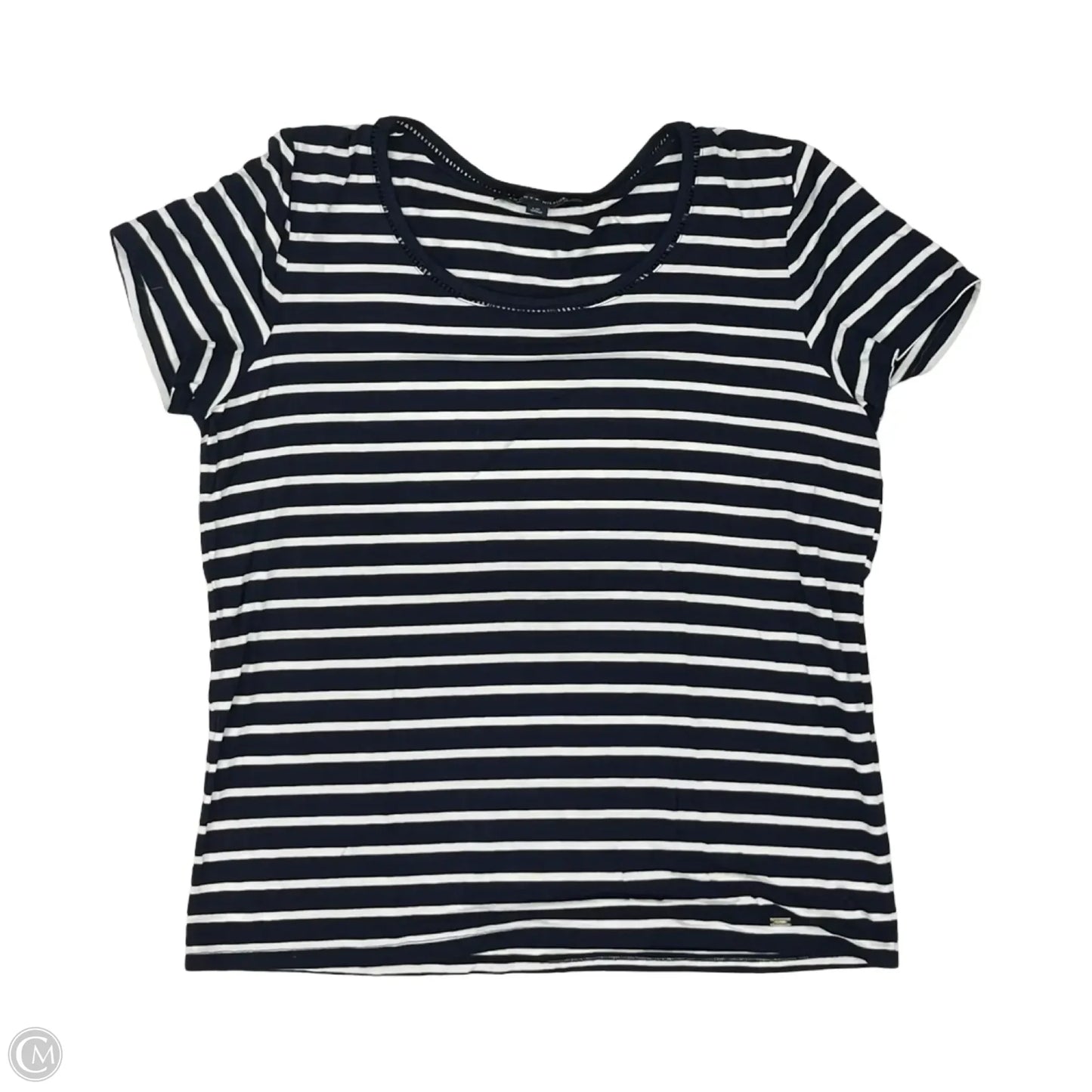 Top Short Sleeve By Tommy Hilfiger In Blue & White, Size: L