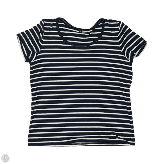 Top Short Sleeve By Tommy Hilfiger In Blue & White, Size: L