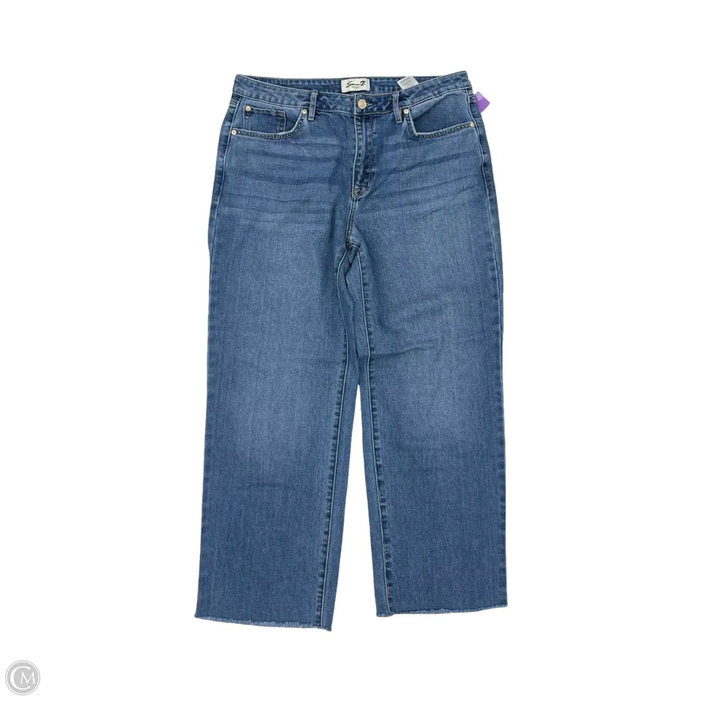 Jeans Straight By Seven 7 In Blue Denim, Size: 10