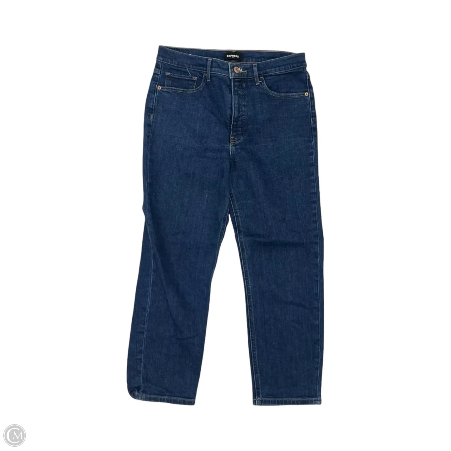 Jeans Straight By Express In Blue Denim, Size: 10