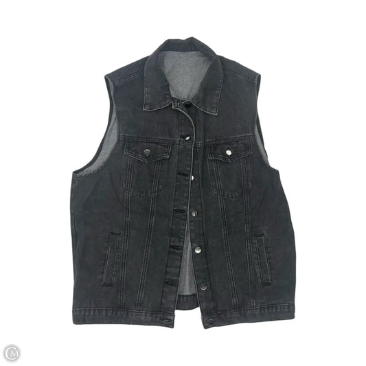 Vest Other By Clothes Mentor In Grey Denim, Size: Xxl