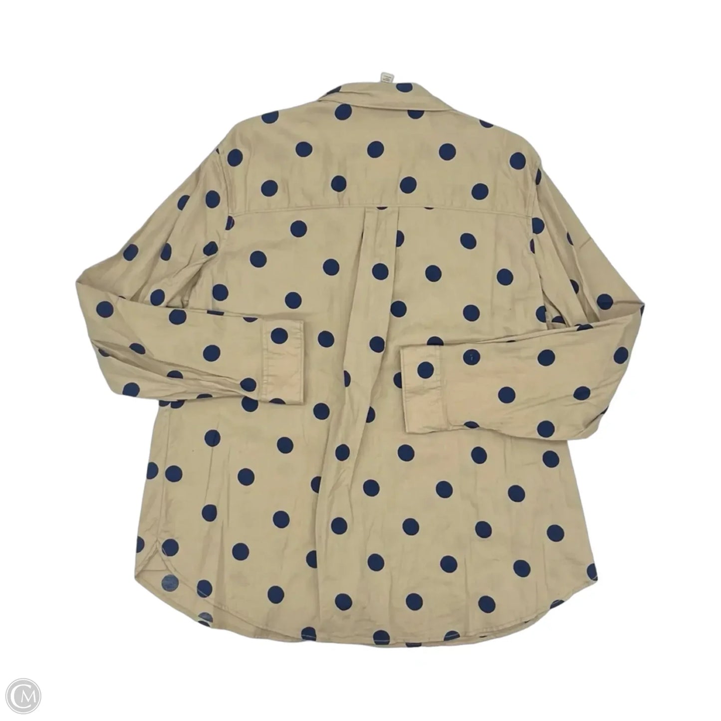 Blouse Long Sleeve By St Johns Bay In Blue & Tan, Size: Xxl