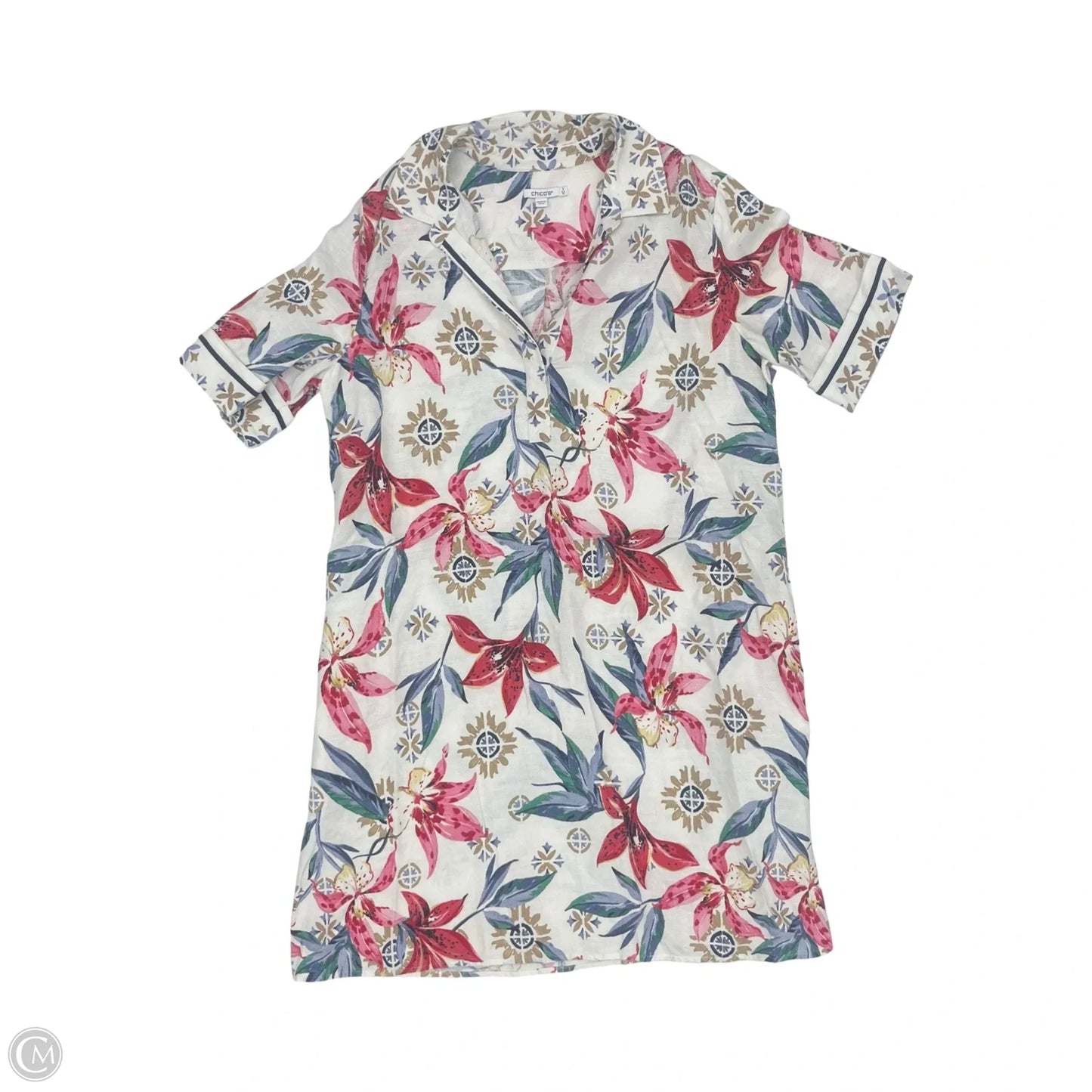 Dress Party Midi By Chicos In Floral Print, Size: 16