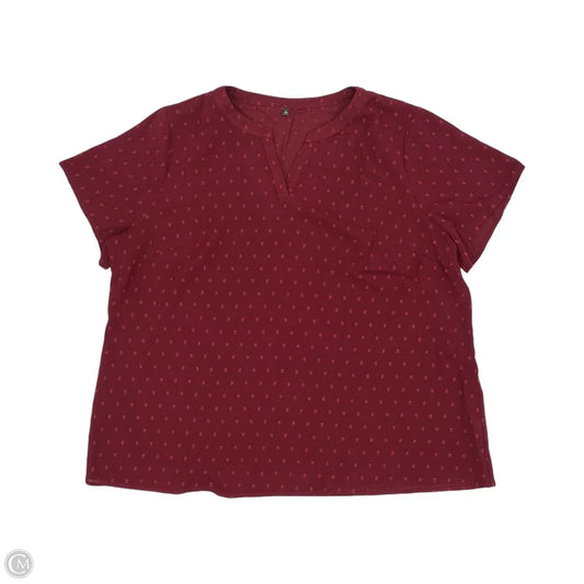 Blouse Short Sleeve By Clothes Mentor In Red, Size: 2x
