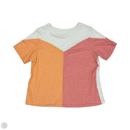 Top Short Sleeve By Clothes Mentor In Orange & Pink, Size: 2x