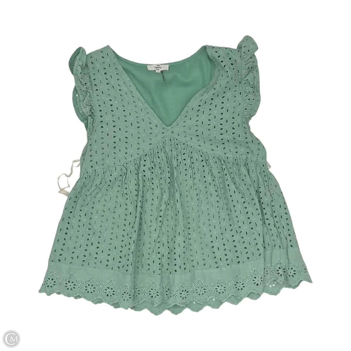 Blouse Sleeveless By Entro In Green, Size: S
