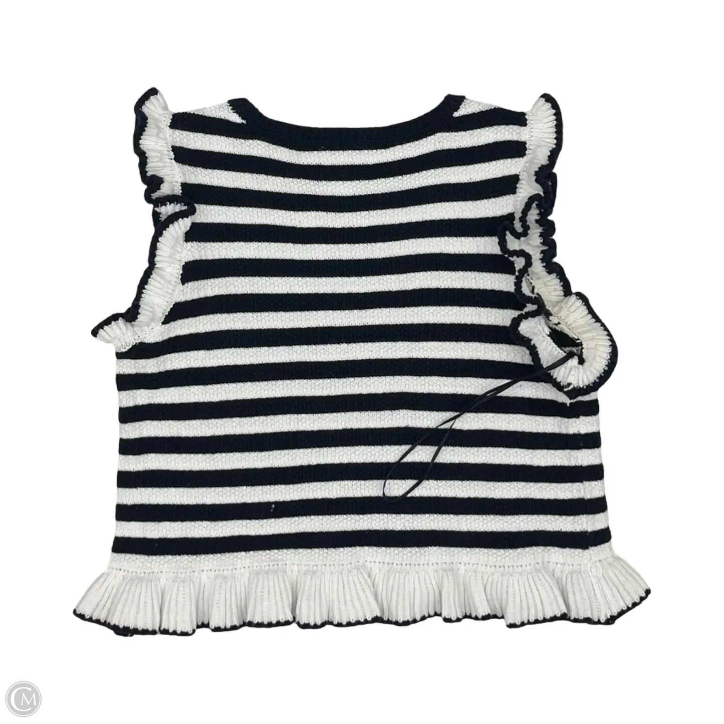 Sweater Short Sleeve By Crown And Ivy In Blue & White, Size: S