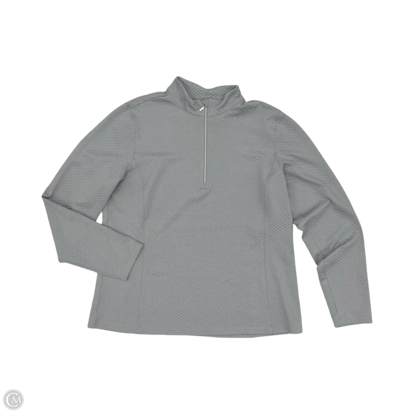 Athletic Top Long Sleeve Collar By Lady Hagen In Grey, Size: Xl