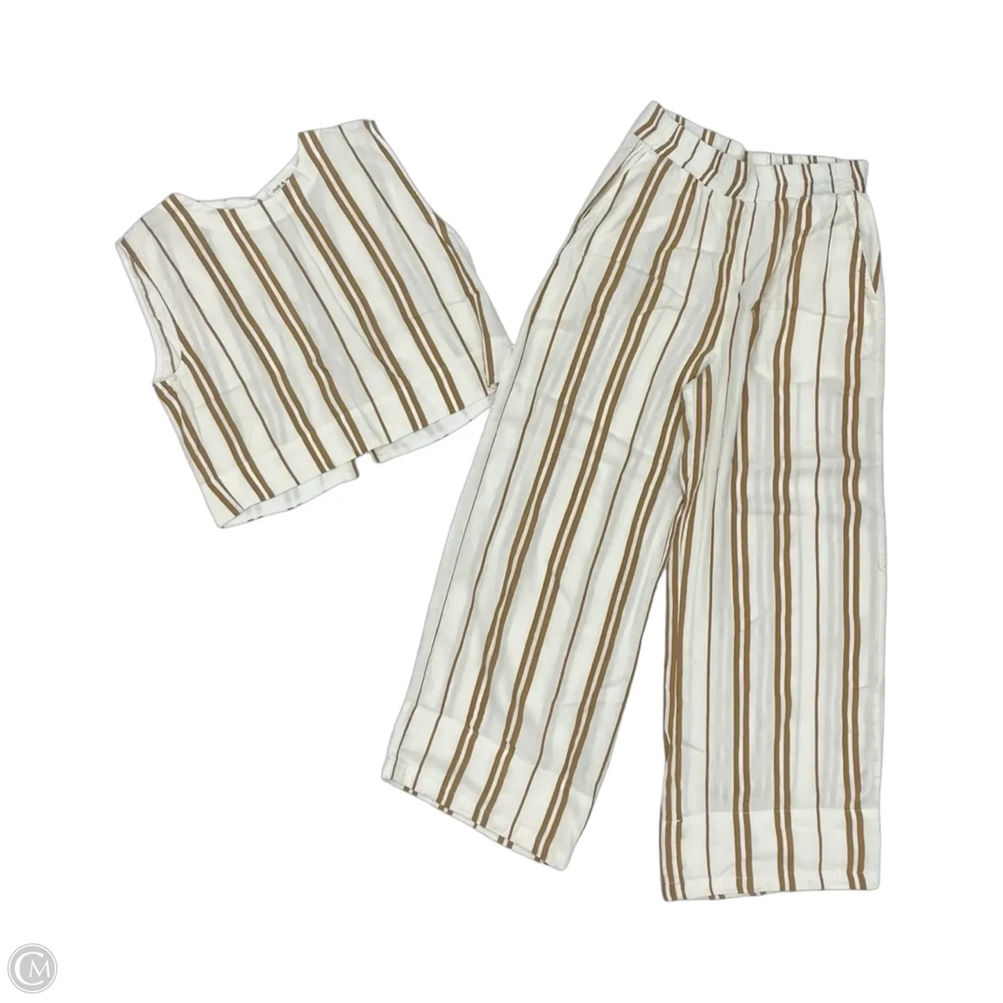 Pants Set 2pc By Cloth & Stone In Cream & Tan, Size: Xs
