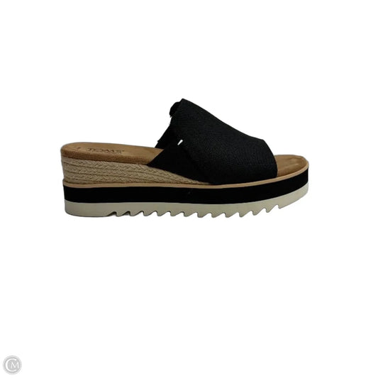 Sandals Heels Wedge By Toms In Black, Size: 7.5