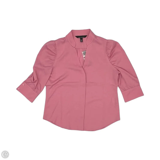 Blouse Short Sleeve By White House Black Market In Pink, Size: Xs