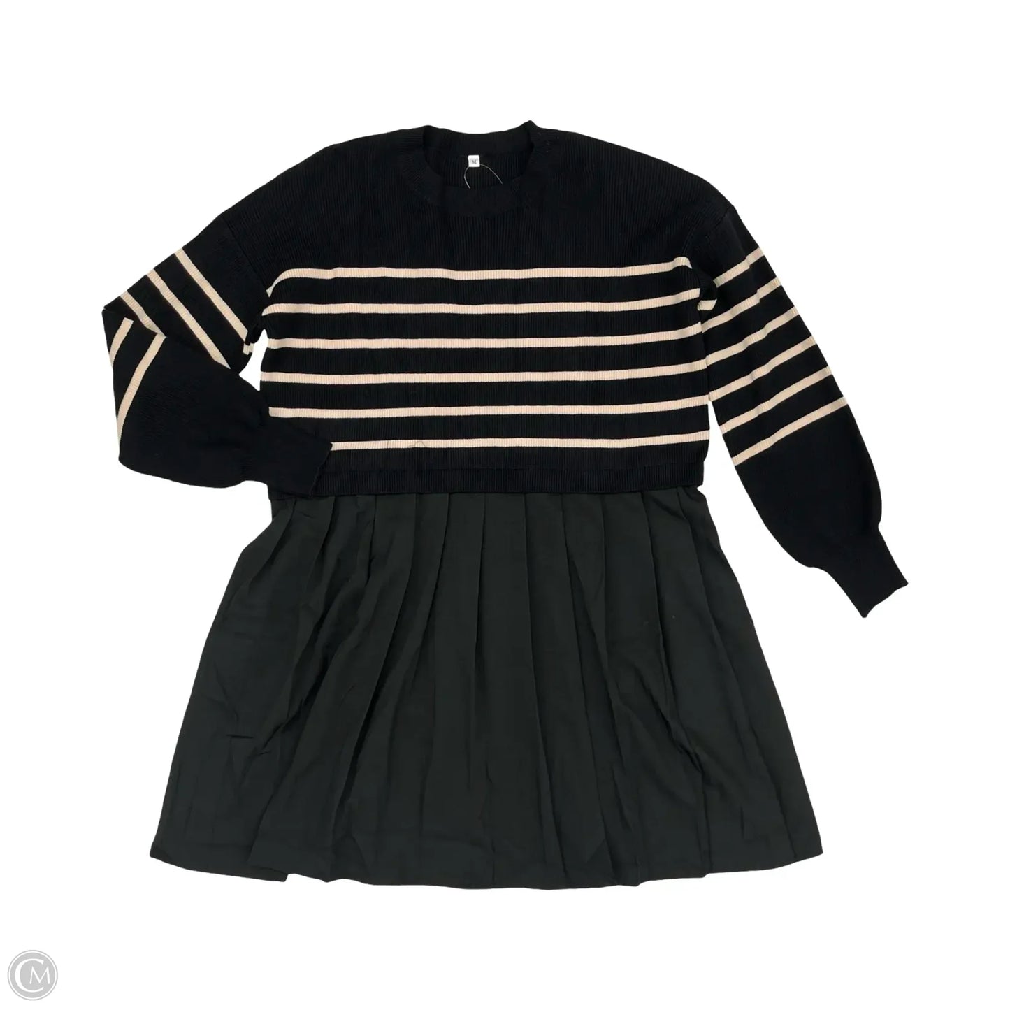 Dress Sweater By Cme In Black & Cream, Size: M