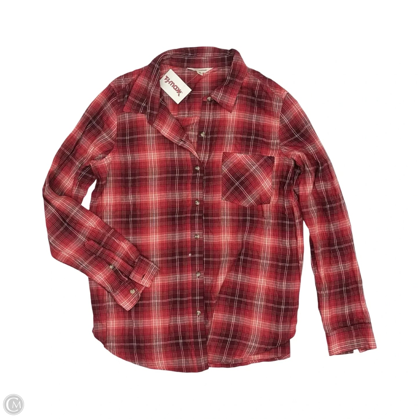 Blouse Long Sleeve By Lucky Brand In Red, Size: M