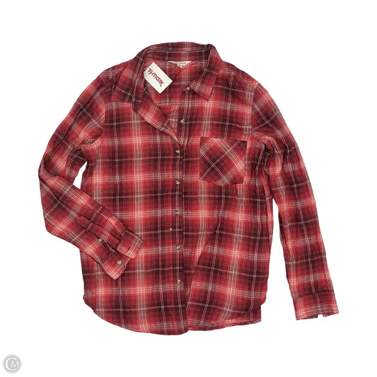 Blouse Long Sleeve By Lucky Brand In Red, Size: M