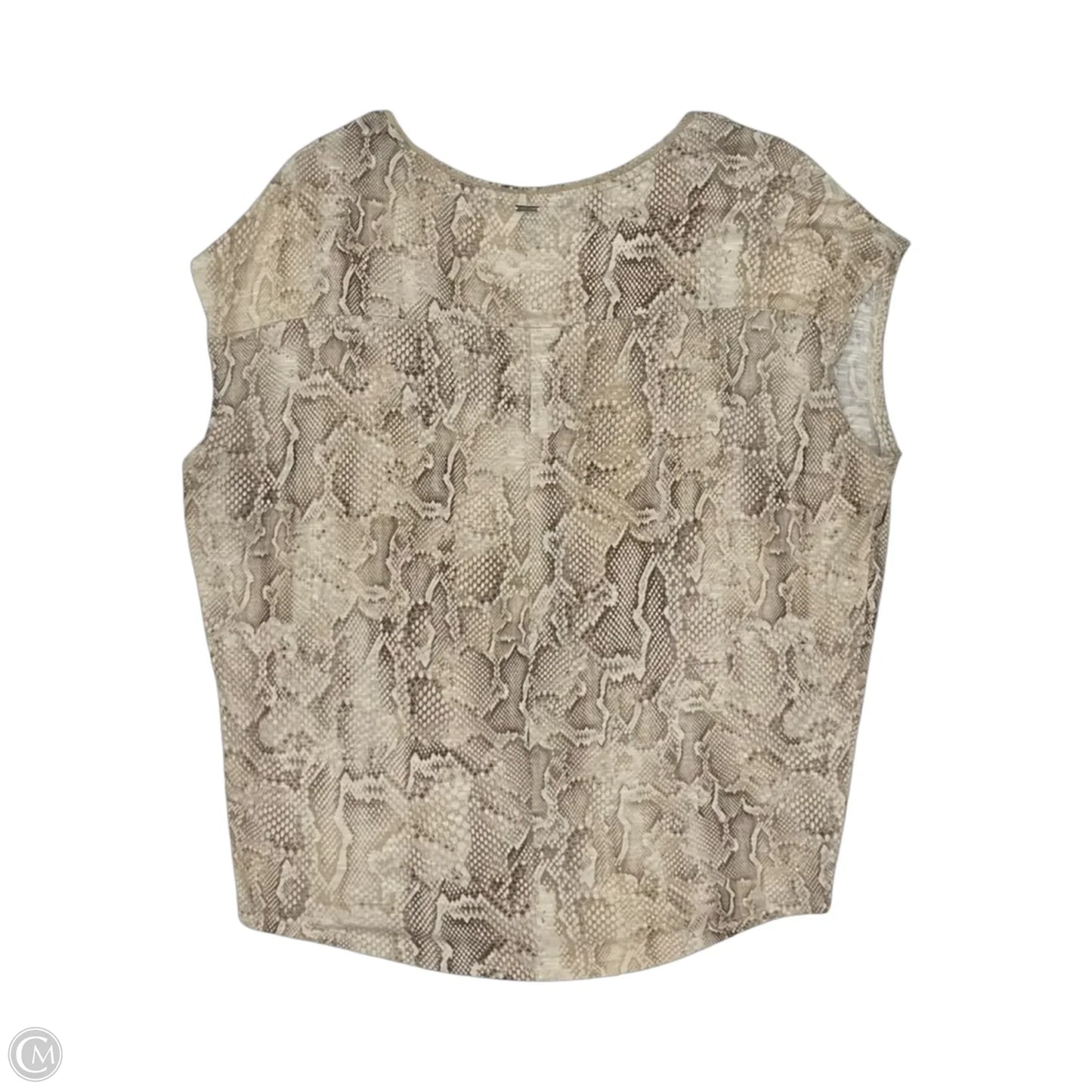 Top Short Sleeve By White House Black Market In Snakeskin Print, Size: M