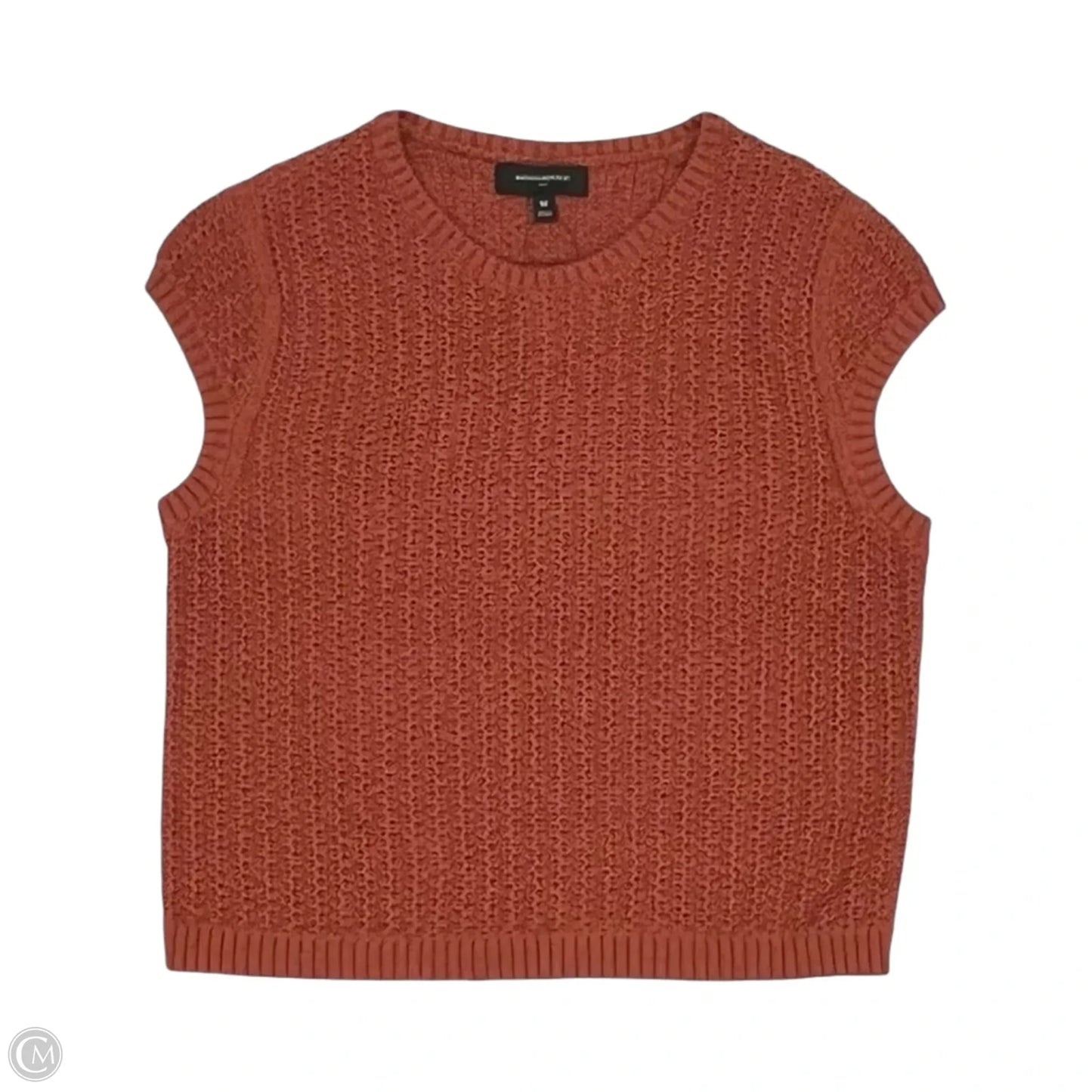 Sweater Short Sleeve By Banana Republic In Orange, Size: M